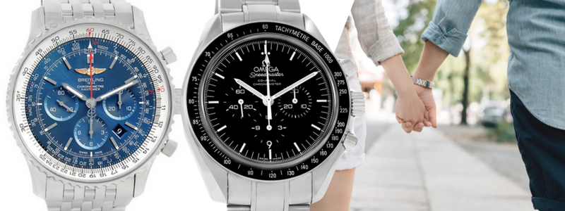 Breitling Navitimer 01.46mm Aurora Blue Dial Mens Watch | Omega Speedmaster Moon Watch Co-Axial Chronograph