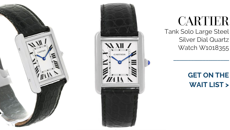 Cartier Tank Solo Large Steel Silver Dial Quartz Watch W1018355