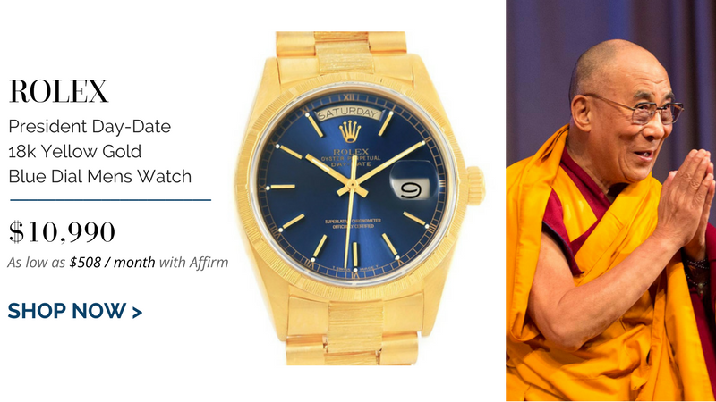 Rolex Day-Date on TENZIN GYATSO | 14th Dalai Lama, Spiritual leader of the Tibetan people