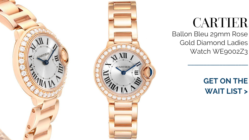 Cartier Ballon Bleu 29mm Rose Gold Diamond Ladies Watch WE9002Z3