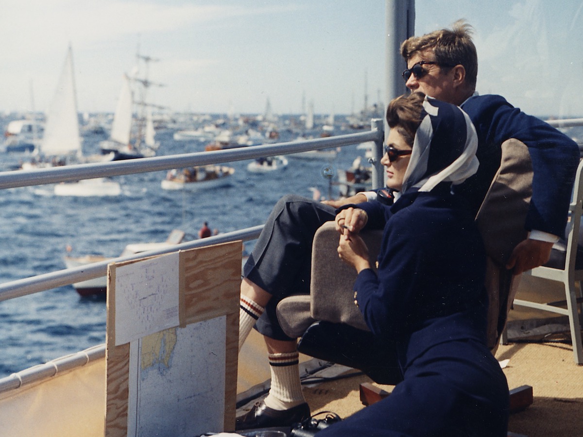 Watching_the_America's_Cup_Race._Mrs._Kennedy,_President_Kennedy._Off_Newport,_RI,_aboard_the_USS_Joseph_P._Kennedy,_Jr