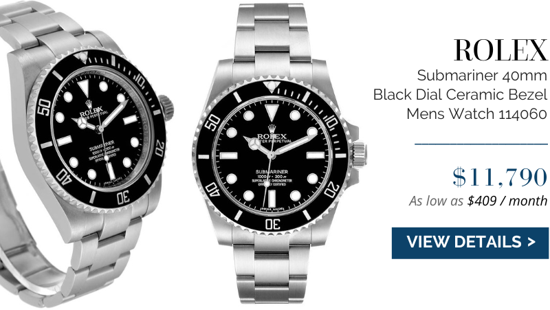 Rolex Submariner 40mm Black Dial Ceramic Bezel Steel Mens Watch 114060
