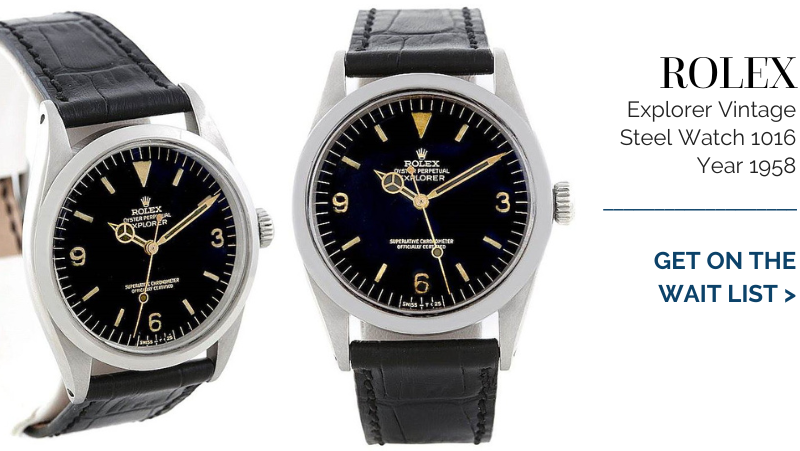 Rolex Explorer Vintage Steel Watch 1016 Year 1958