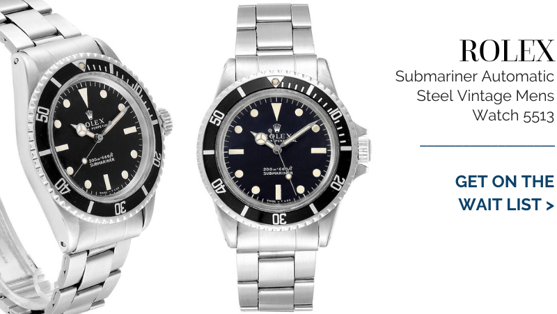 Rolex Submariner Automatic Steel Vintage Mens Watch 5513
