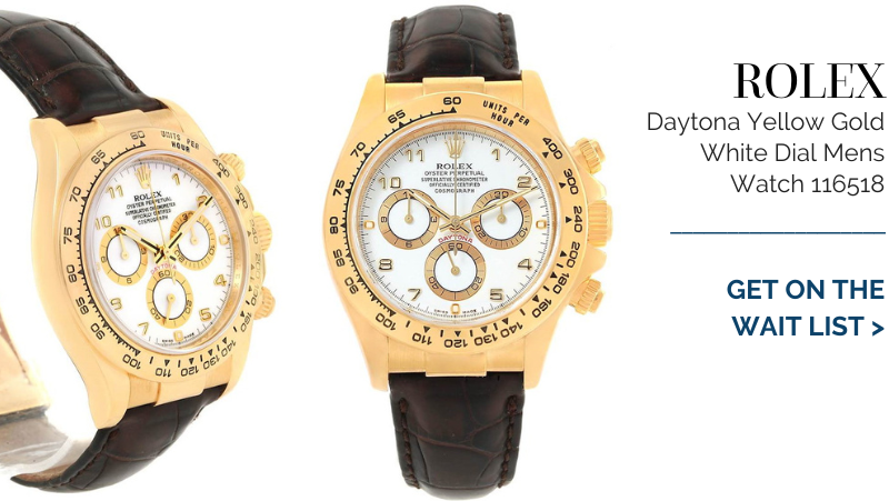 Rolex Daytona Yellow Gold White Dial Mens Watch 116518