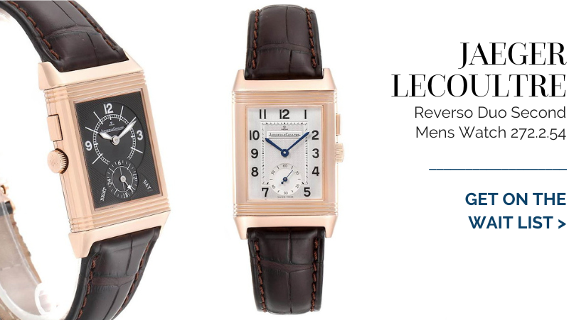 Jaeger LeCoultre Reverso Duo Second Time Zone Rose Gold Mens Watch 272.2.54