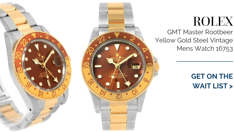 Rolex GMT Master Rootbeer Yellow Gold Steel Vintage Mens Watch 16753