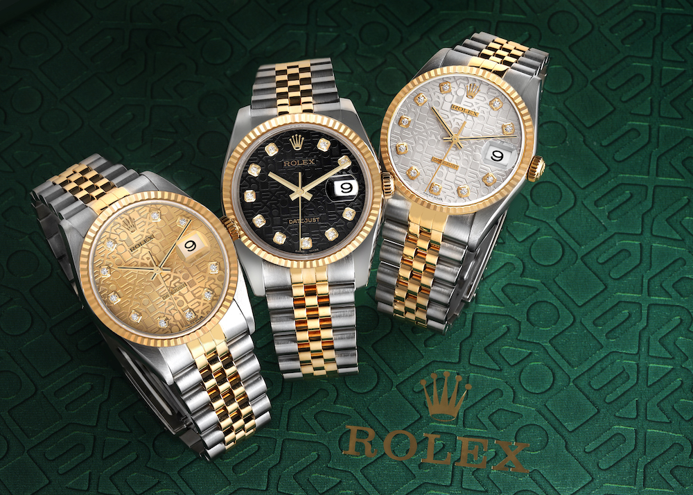 Rolex Datejust Steel Yellow Gold Anniversary Dial Watches