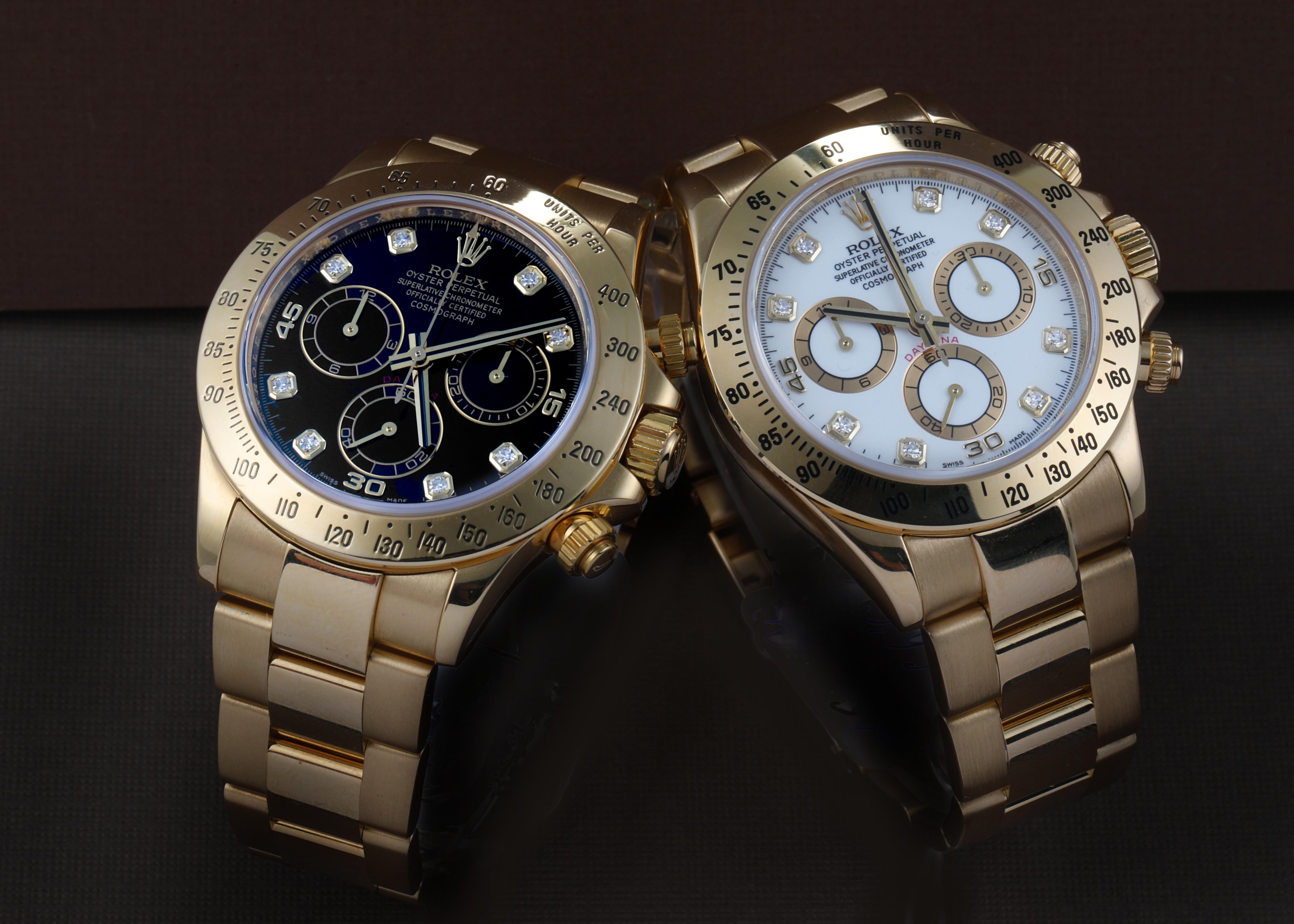 Rolex Daytona Diamond Yellow Gold Watches