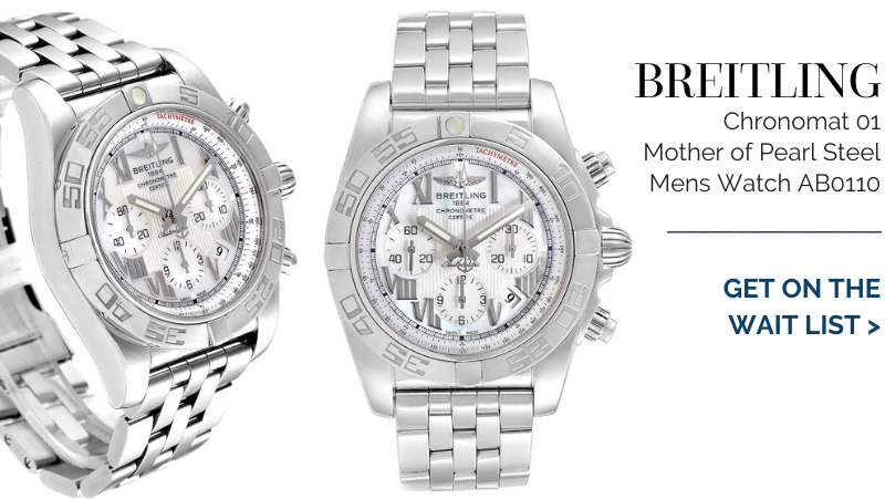 Breitling Chronomat 01 Mother of Pearl Steel Mens Watch AB0110