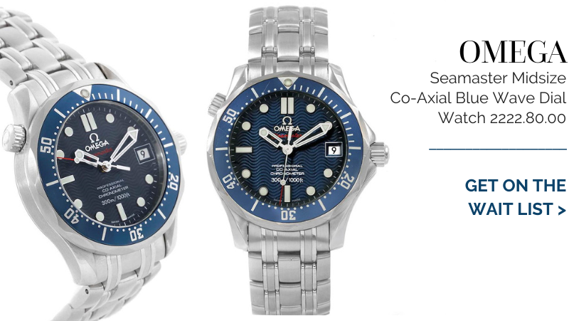 Omega Seamaster Midsize Co-Axial Blue Wave Dial Watch 2222.80.00