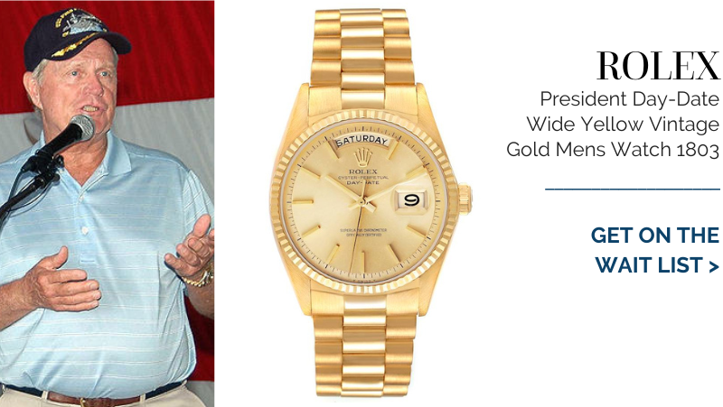 Jack Nicklaus wearing Rolex President Day-Date 1803