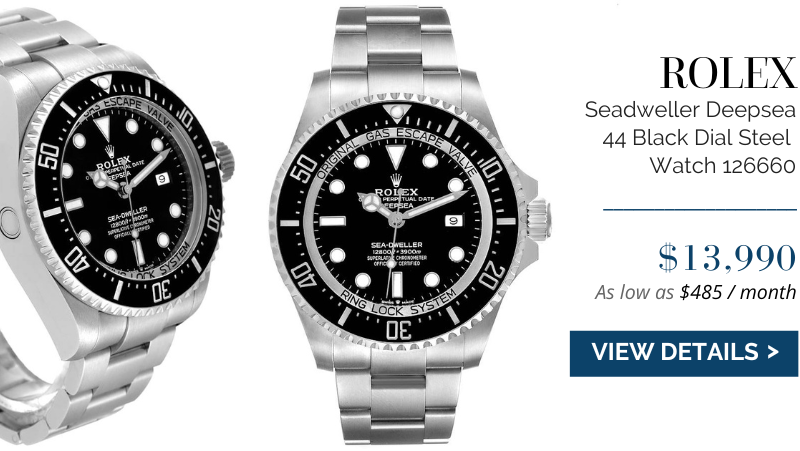 Rolex Seadweller Deepsea 44 Black Dial Steel Mens Watch 126660