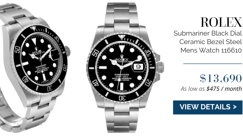 Rolex Submariner Black Dial Ceramic Bezel Steel Mens Watch 116610