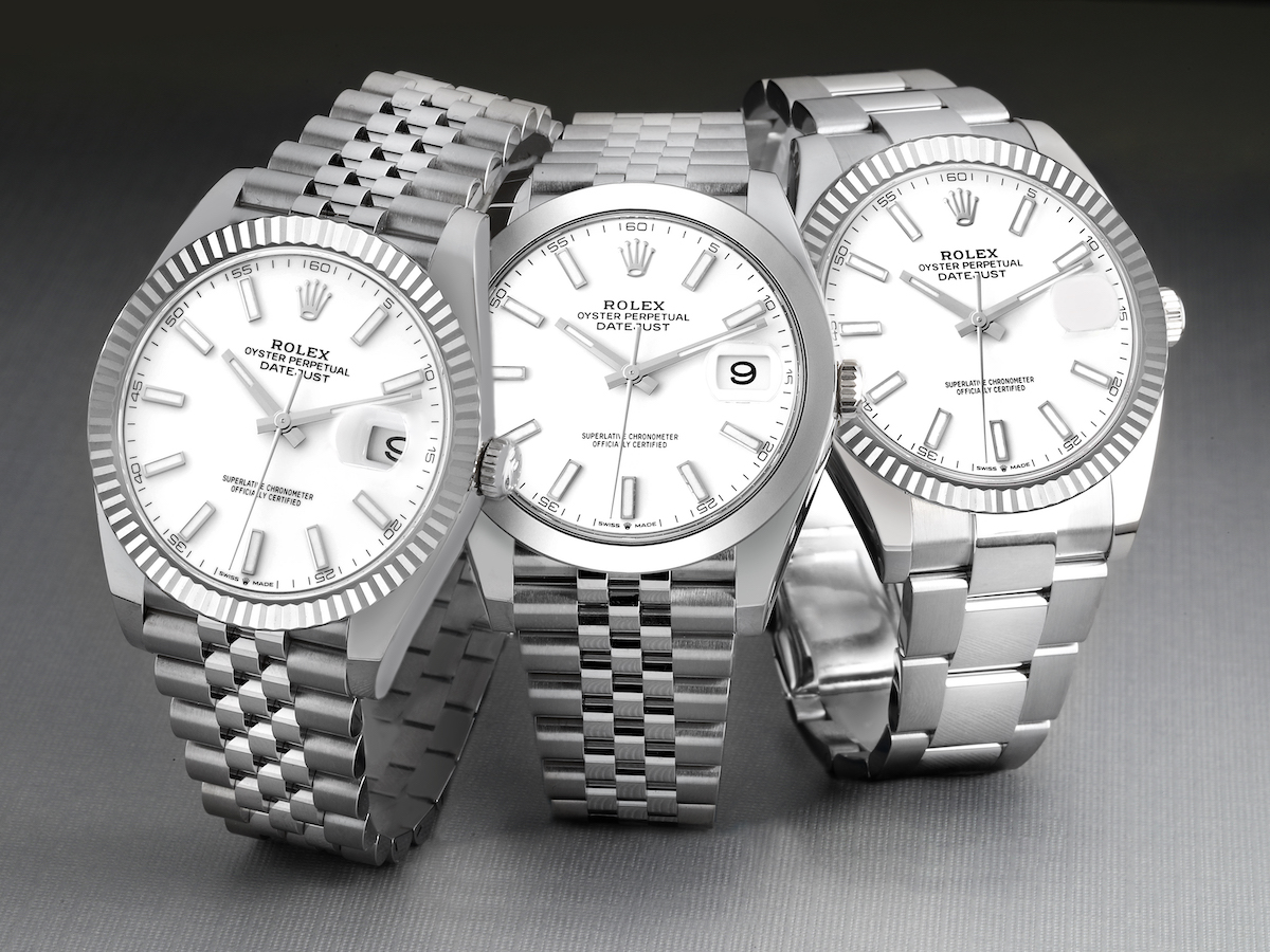 Rolex Datejust 41 Steel and Steel White Gold White Dials