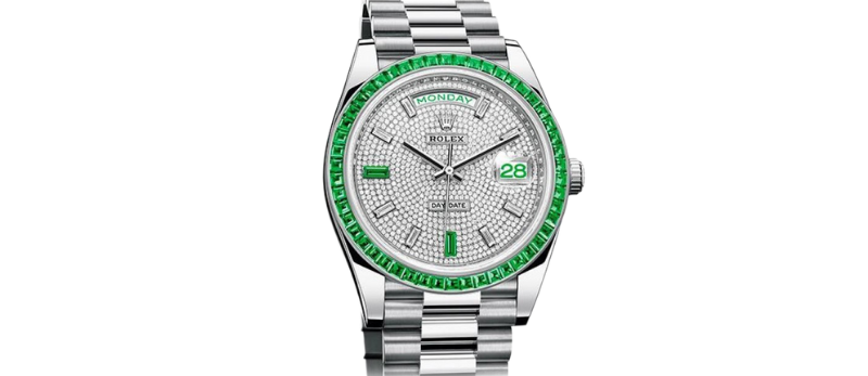 Rolex Day-Date 40 Green Emerald Platinum