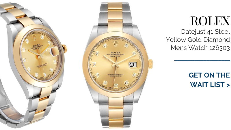 Rolex Datejust 41 Steel Yellow Gold Diamond Mens Watch 126303