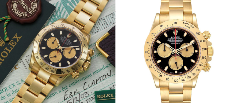 Rolex Cosmograph Daytona Yellow Gold Black Dial Mens Watch 116528
