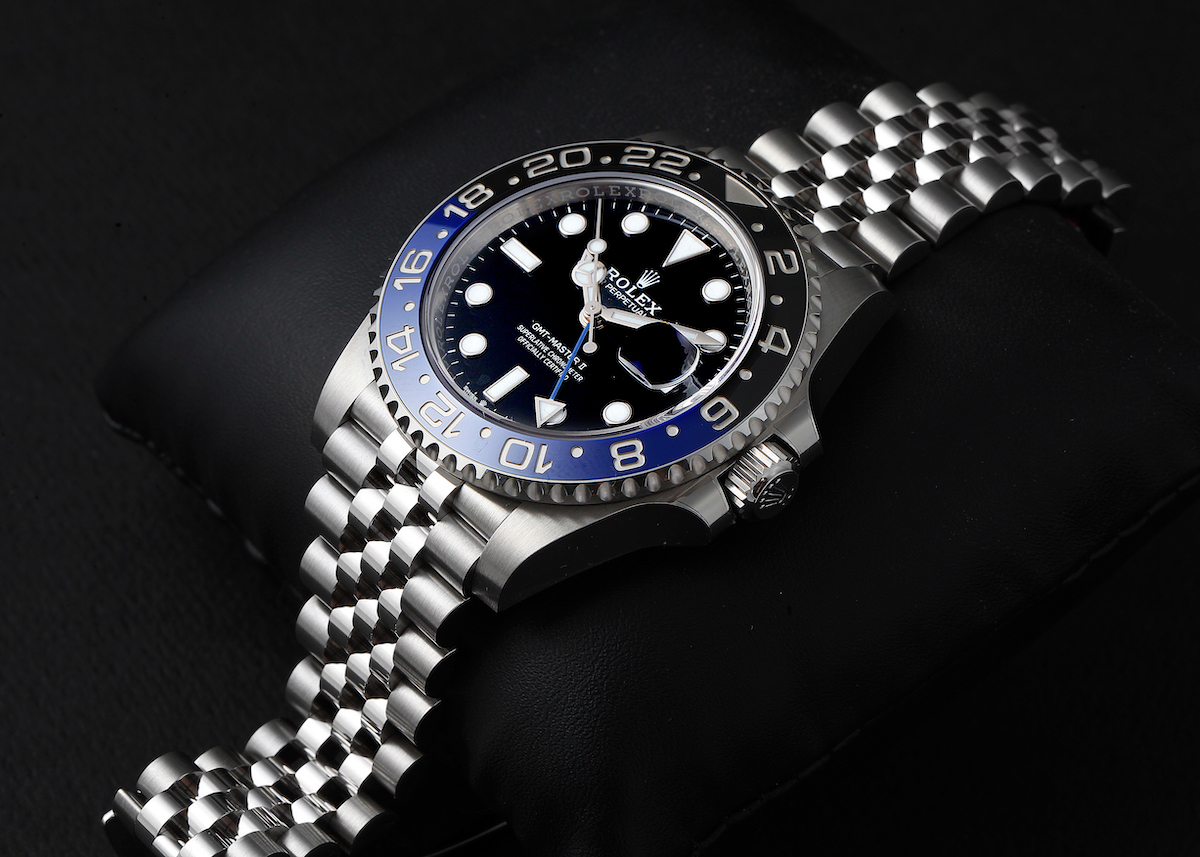 Rolex GMT Master II Batgirl Black Blue Bezel Steel Mens Watch 126710