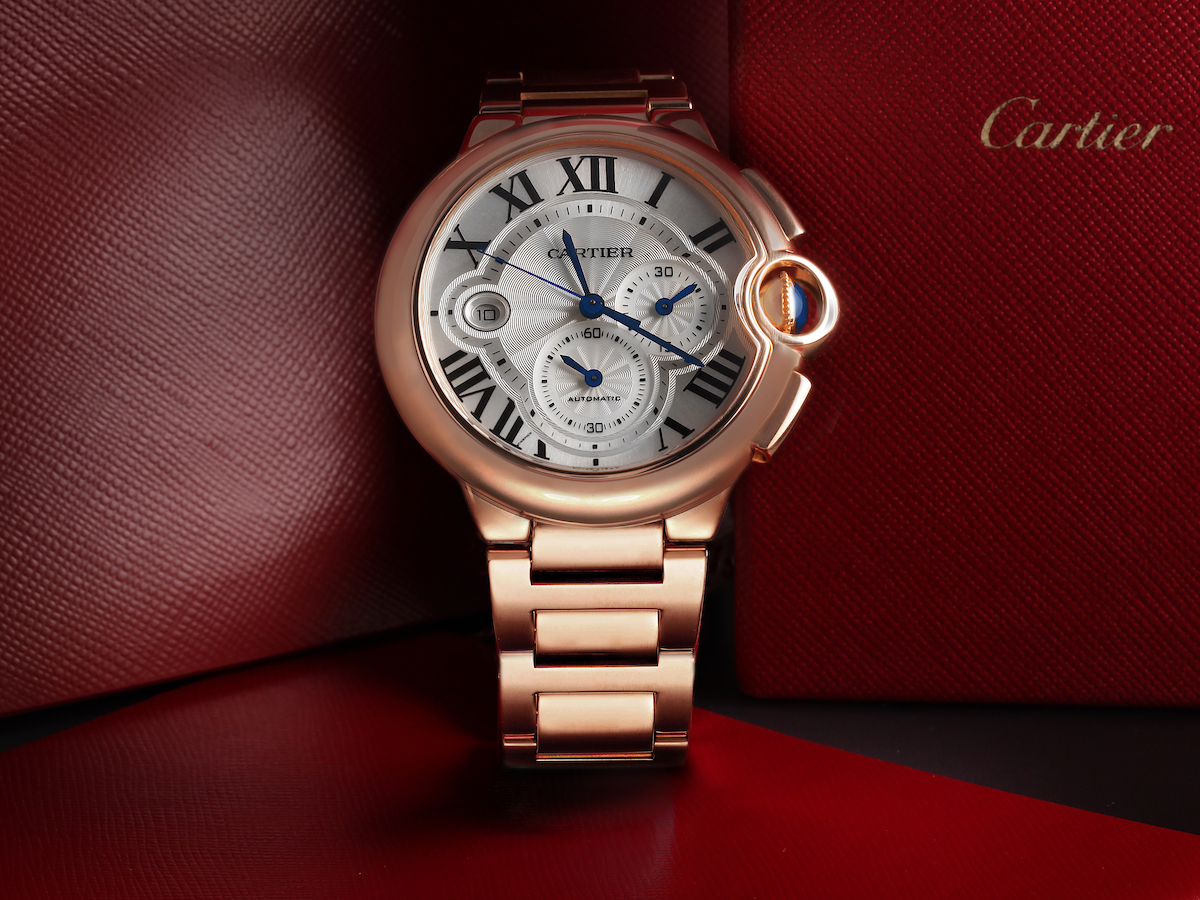 Cartier Ballon Bleu Chronograph Rose Gold Mens Watch W6920008