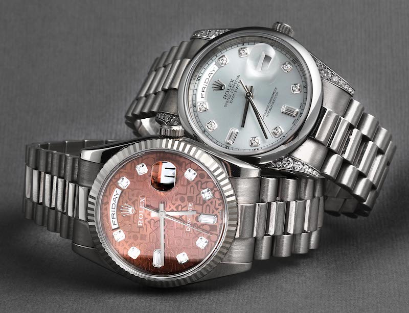 Rolex President Day-Date White Gold Jubilee Dial and Platinum Glacier Dial Watch