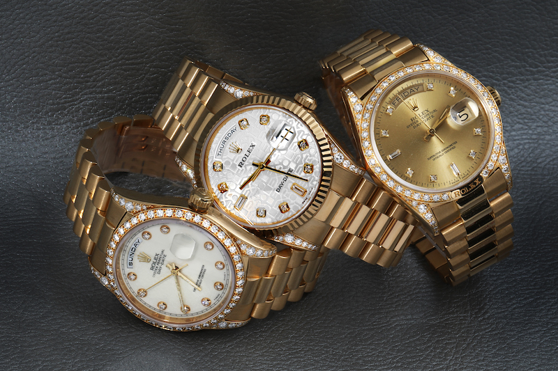 Rolex Day-Date Yellow Gold Diamond Watches