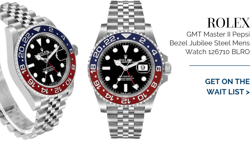 Rolex GMT Master II Pepsi Bezel Jubilee Steel Mens Watch 126710 BLRO