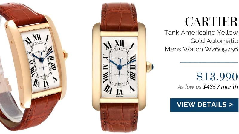 Cartier Tank Americaine Yellow Gold Automatic Mens Watch W2609756