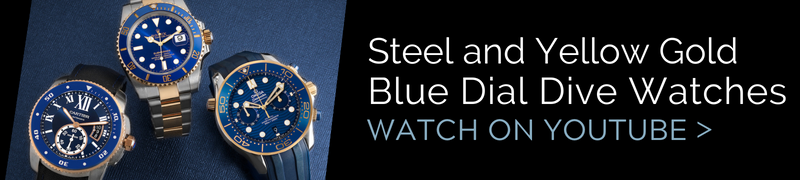 Steel and Yellow Gold Blue Dial Divers Watches