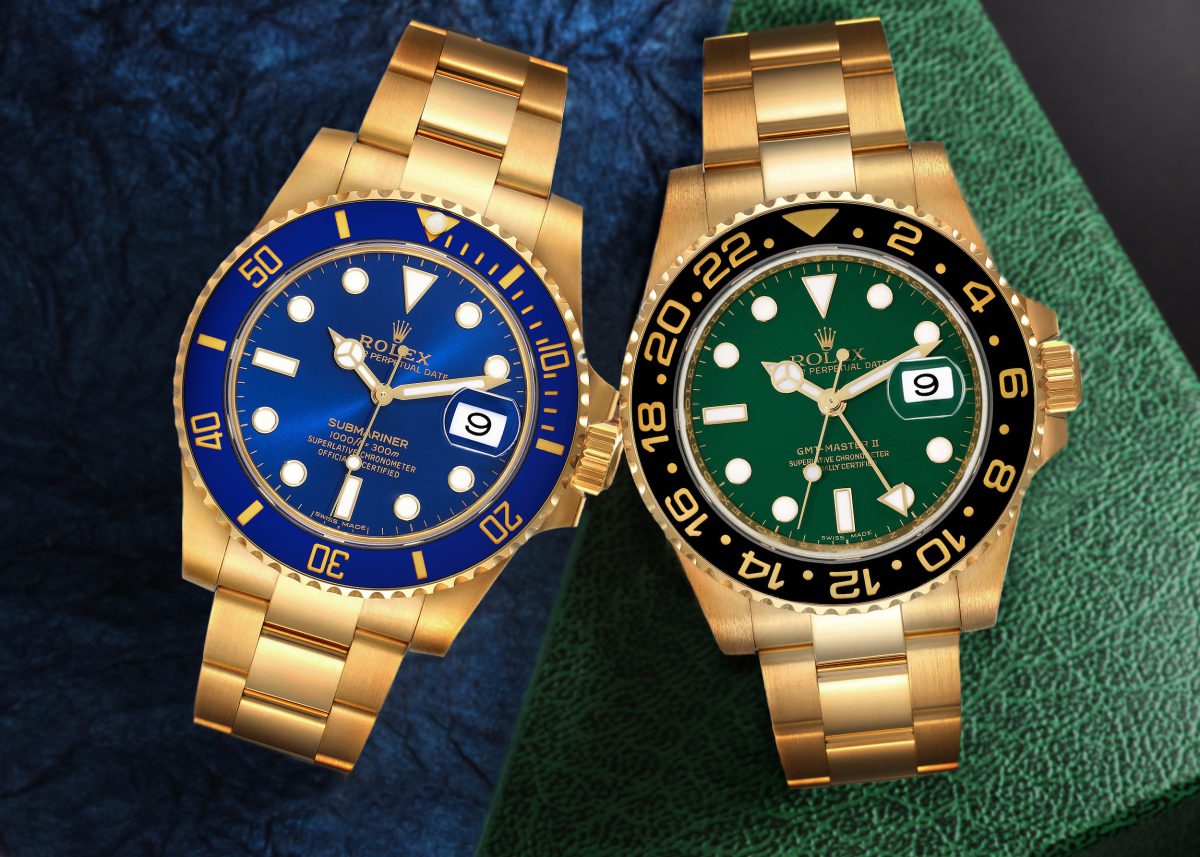 Rolex Yellow Gold Sports Watches_Submariner Blue Dial GMT-Master Green Dial