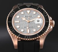 Rolex Yachtmaster Everose Pave Diamond Dial 116655