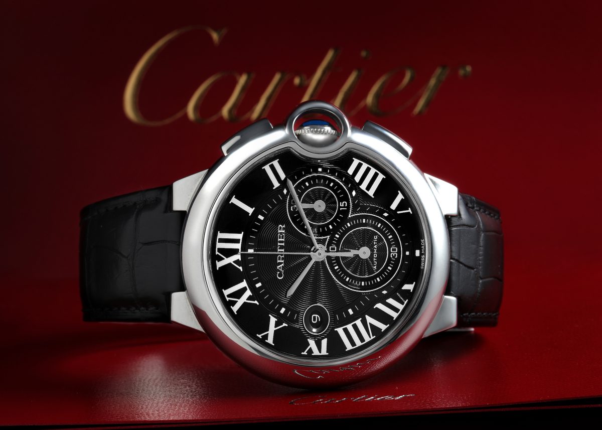 Cartier Ballon Bleu Steel Black Dial Chronograph Mens Watch W6920052