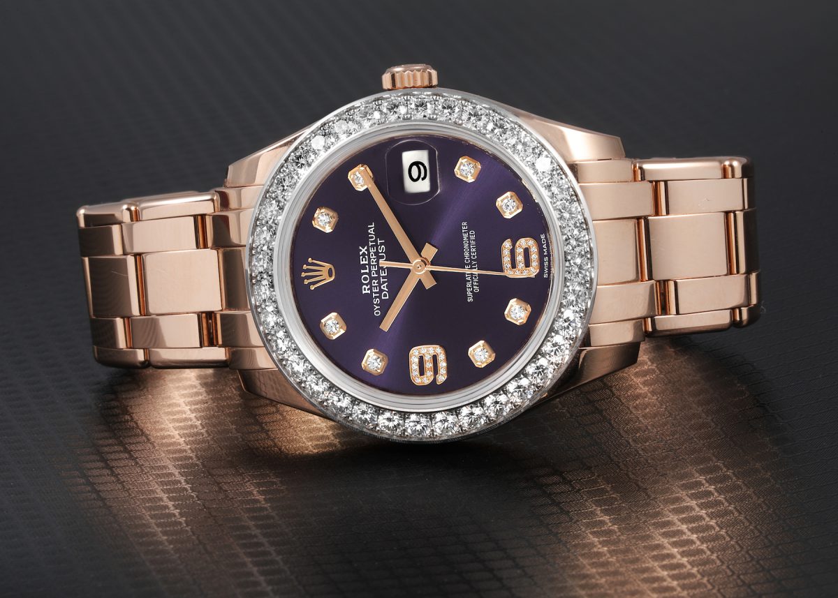 Rolex Pearlmaster 39 18k Rose Gold Diamond Mens Watch 86285
