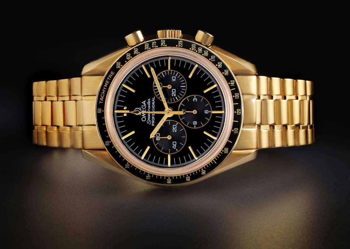 Omega Speedmaster Moonwatch Jubilee 27 CHRO C12 Yellow Gold Watch 3191.50