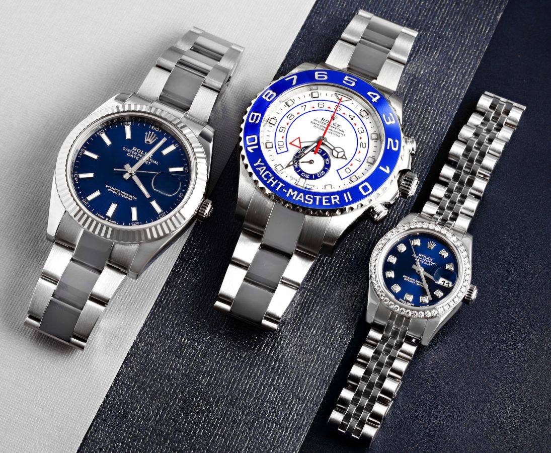 Rolex Datejust 41, Rolex Yachtmaster II, Rolex Datejust 31 Blue Dial Watches