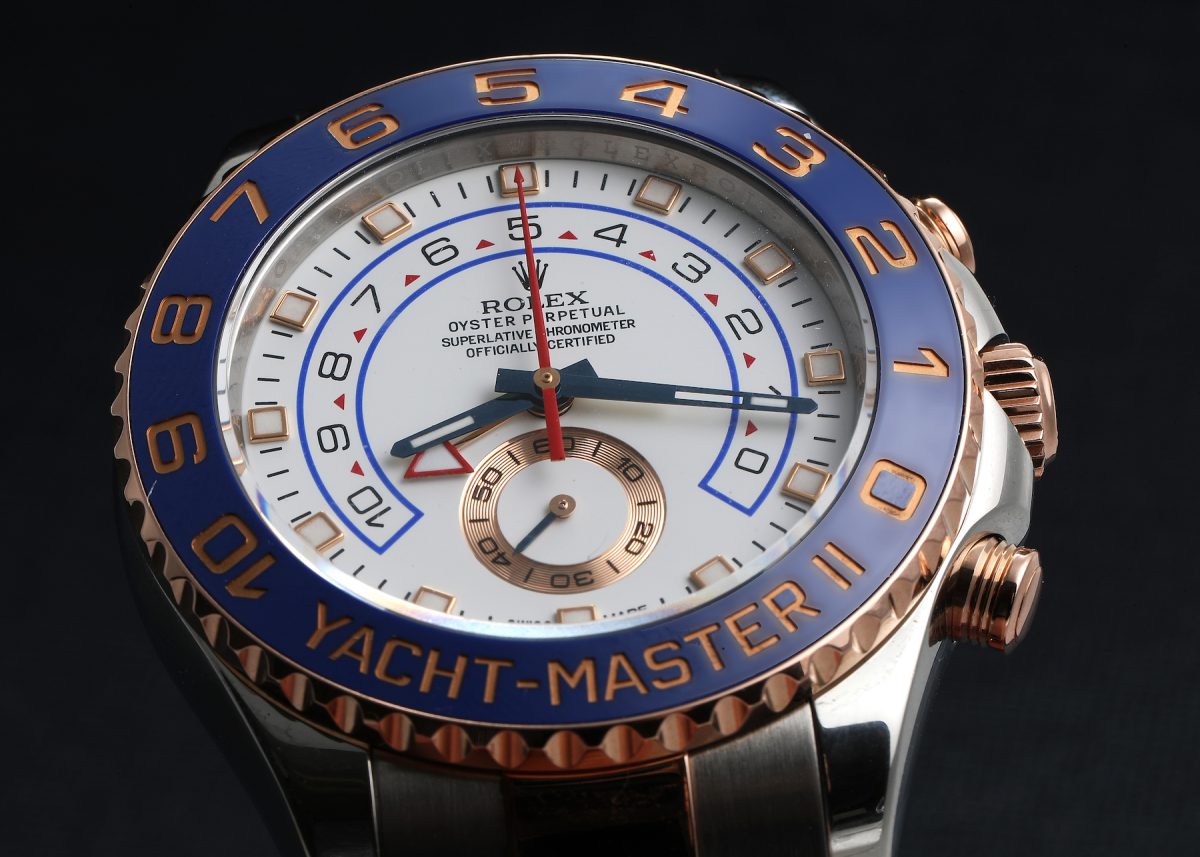 Rolex Yachtmaster II Rolesor EveRose Gold Steel Mens Watch 116681