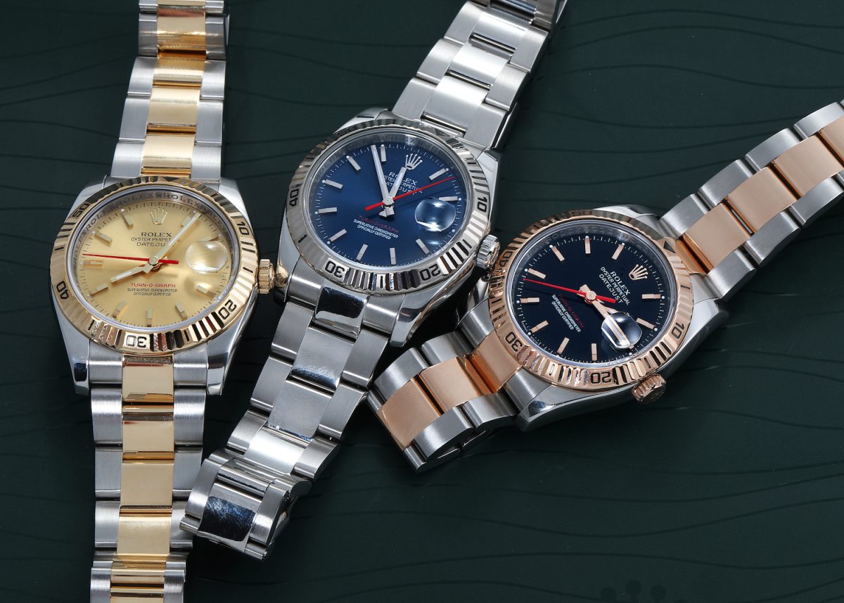 10 Modern Rolex Datejust Turn-o-Graph models – reference 116263, 116264, and 116261
