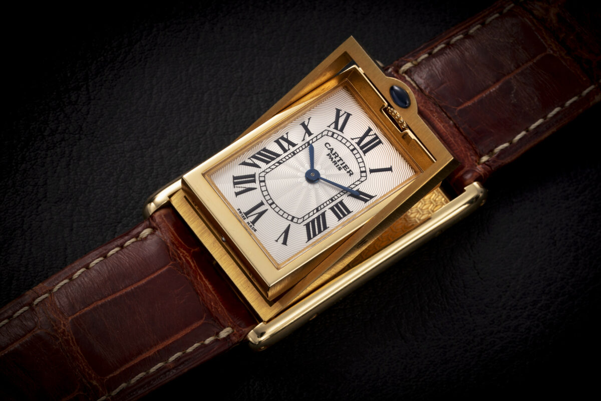Cartier Tank Basculante 2499C in Rose Gold (photo: Christie's)