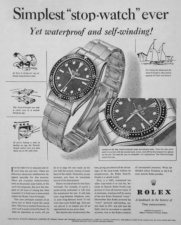 3 Vintage Rolex Thunderbird advertisement