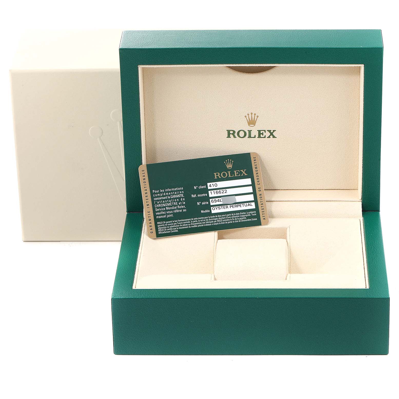 Rolex Box and Card details