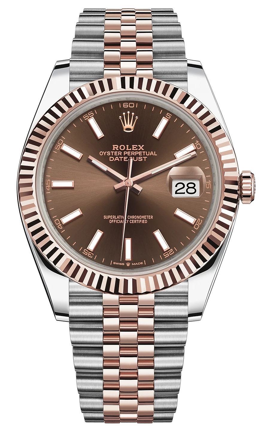 Rolex Datejust 41 Steel Rose Gold Chocolate Dial Watch 126331 copy