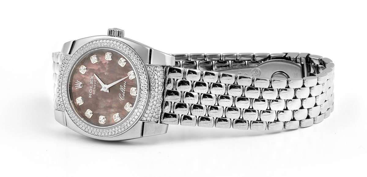 Rolex Cellini Cestello White Gold MOP Diamond Ladies Watch 6311