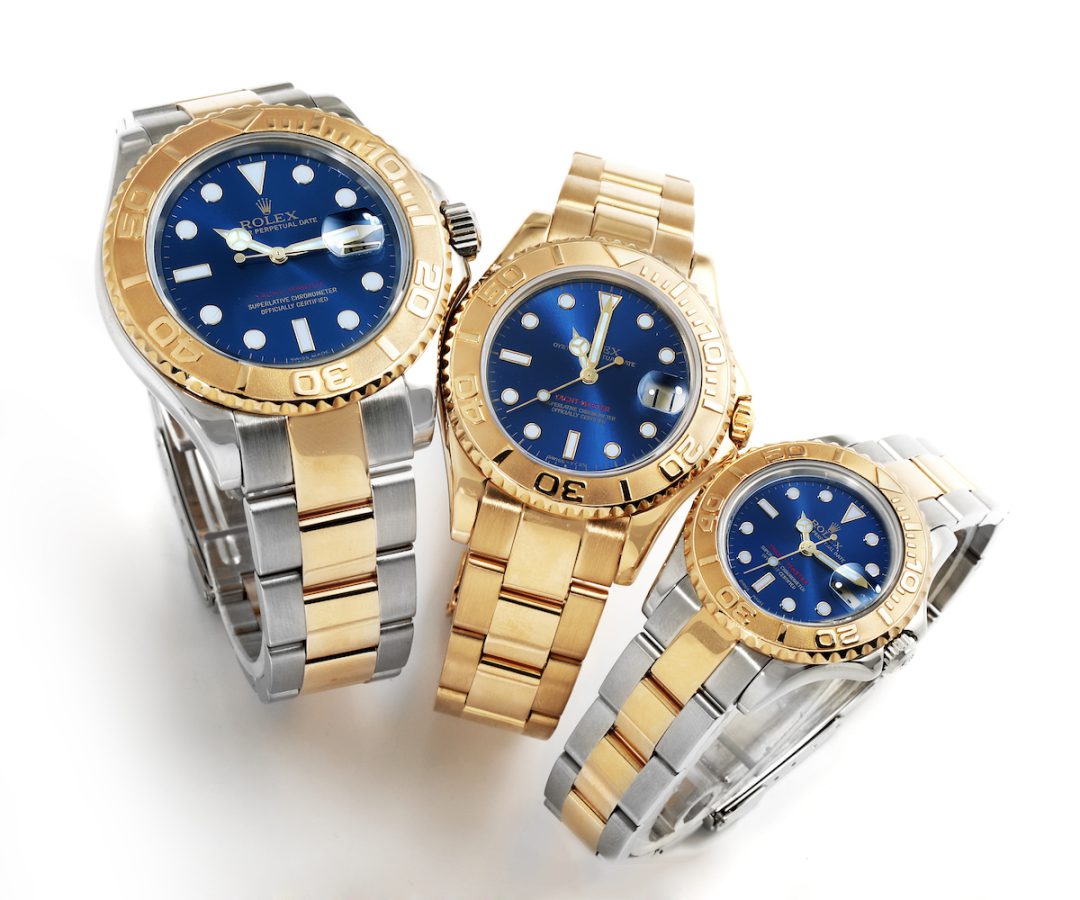 Rolex Yachtmaster Rolesor and Yellow Gold Blue Dials 37mm, 35mm and 29mm