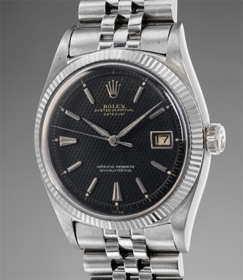Rolex Datejust White Gold Honeycomb Dial ref 6605 (photo: Phillips) 