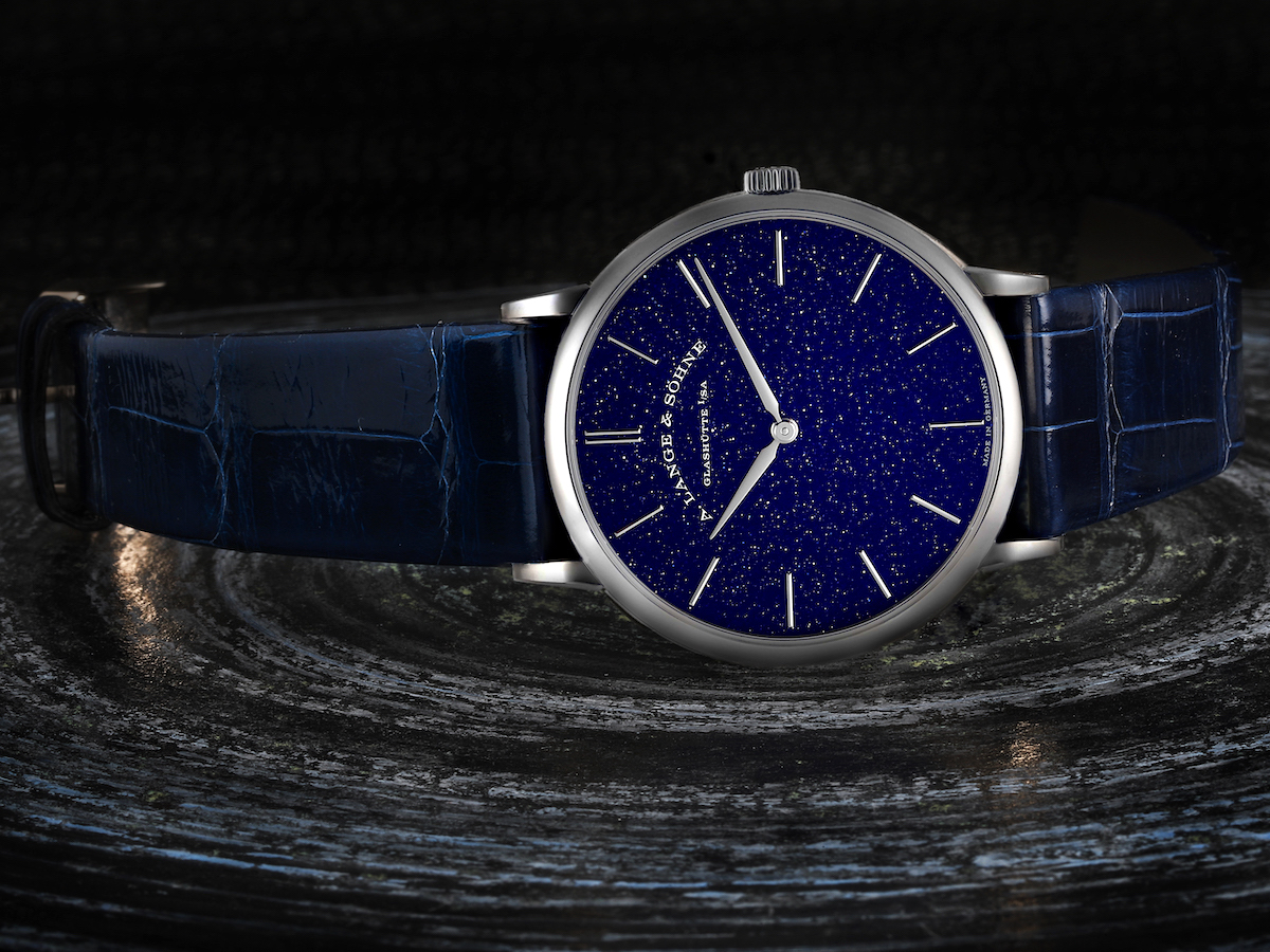 A. Lange and Sohne Saxonia Thin White Gold Copper-Blue Watch 205.086 whole