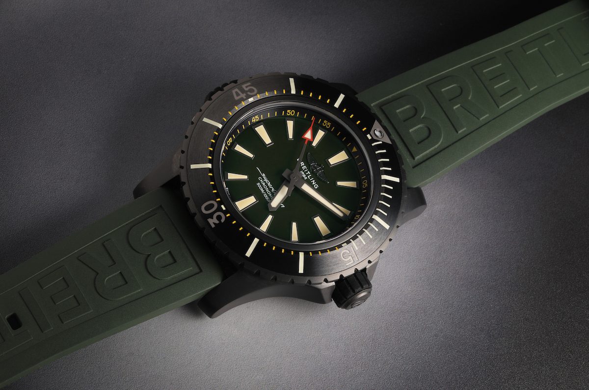 Breitling Superocean 48 Green Dial Green Strap Titanium Mens Watch V17369 - Best Dive Watches Under $5000