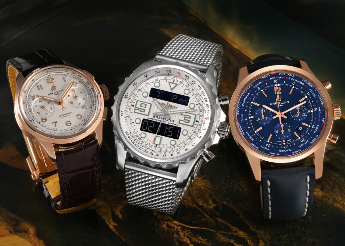 Breitling Premier, Professional Chronospace, and Transocean