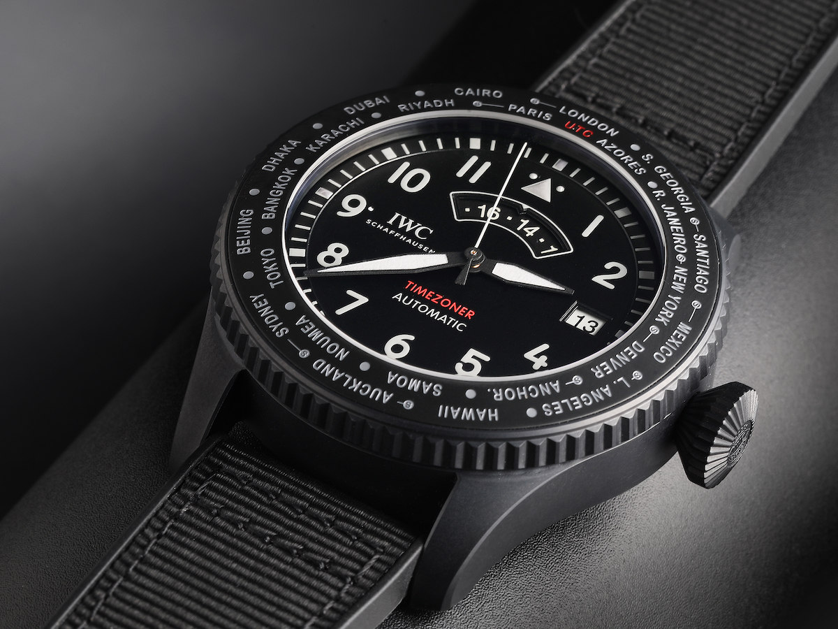 IWC Pilots Timezoner Top Gun Ceratanium Watch IW395505