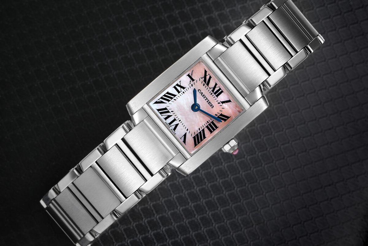 Cartier Tank Francaise Pink Mother of Pearl Ladies Watch W51028Q3
