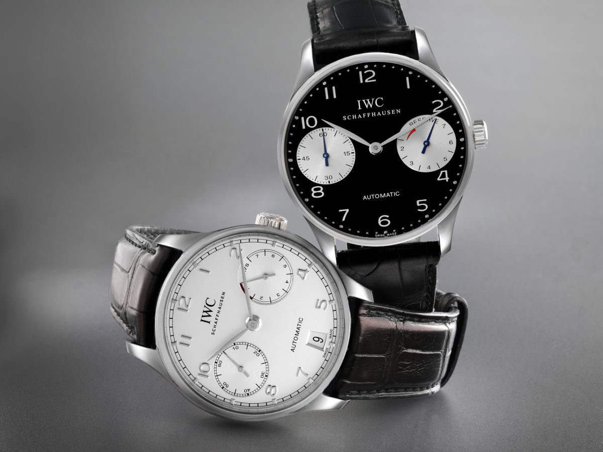 IWC Portuguese 7 Day Steel Silver Dial and Limited Edition Black Dial